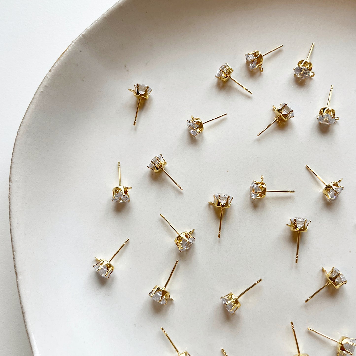 Oorsteker zirconia goud