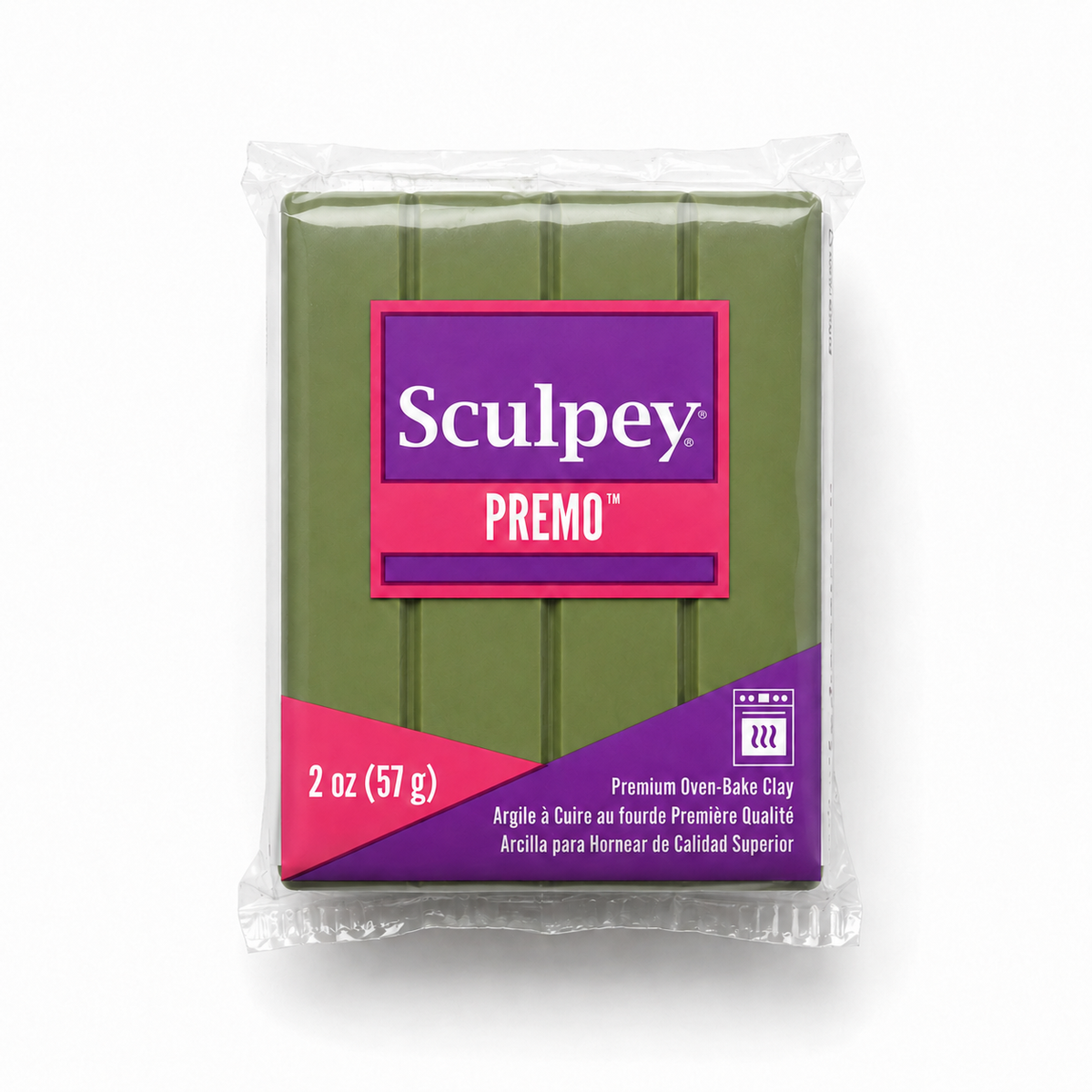Pakje Sculpey Premo polymeerklei in de kleur Spanish Olive (olijfgroen), 57 gram