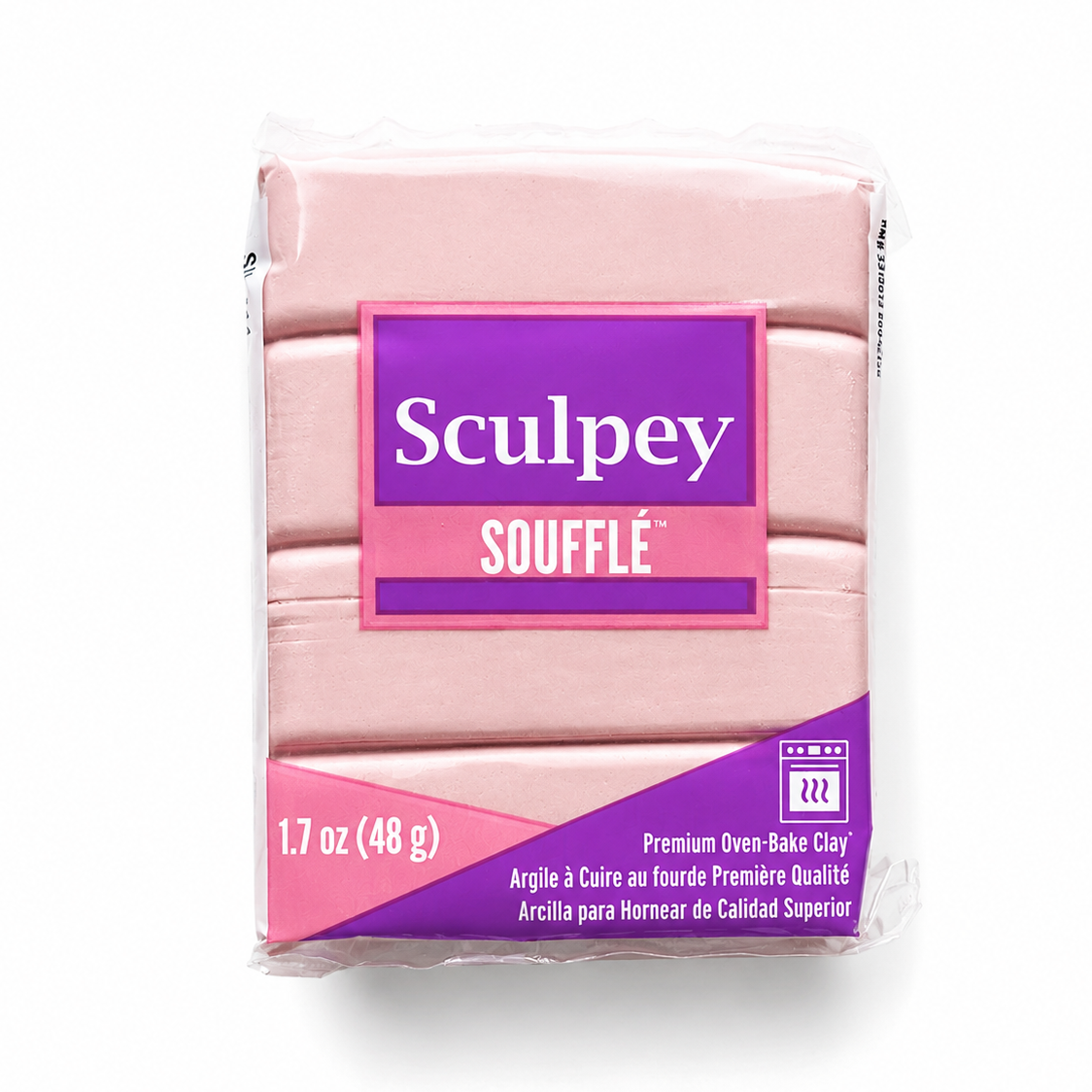 Pakje Sculpey Soufflé polymeerklei in de kleur French Pink (licht roze), 48 gram