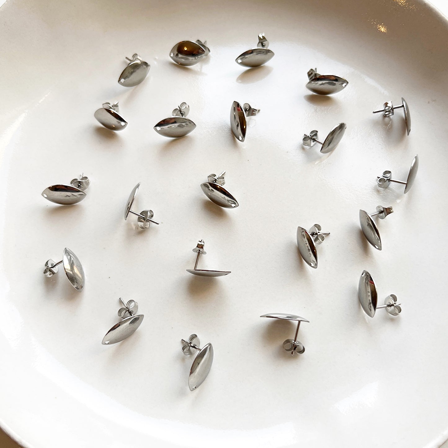 Oorsteker elips zilver