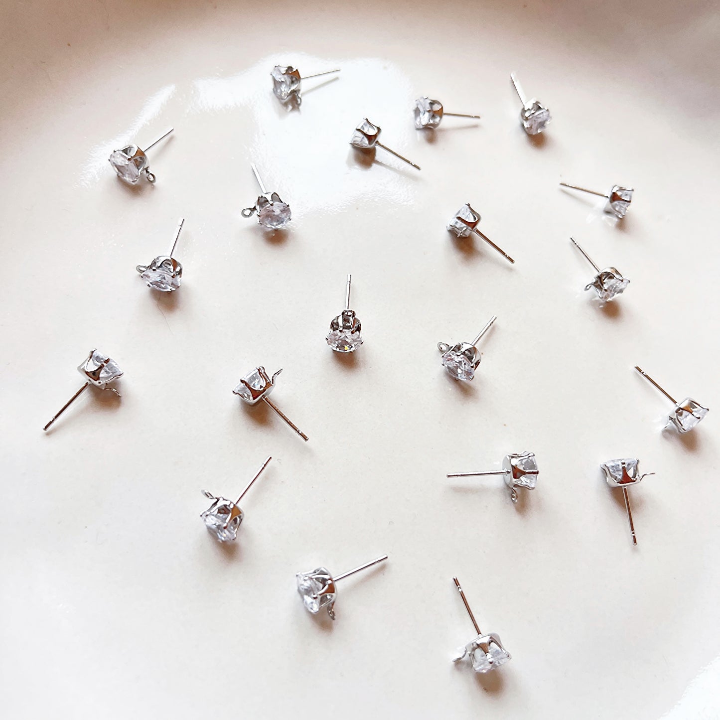 Oorsteker zirconia zilver