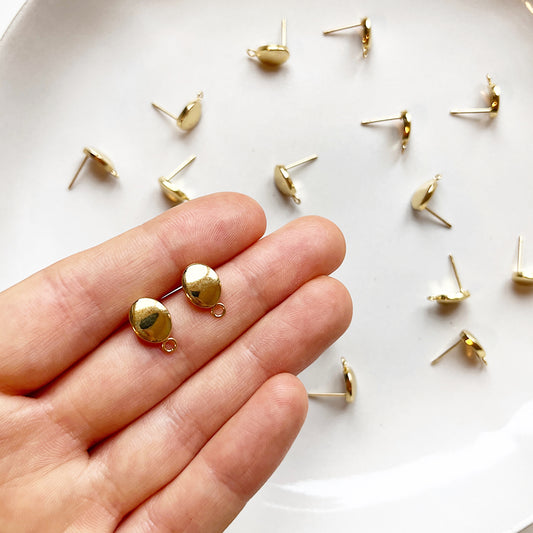 Oorsteker ovaal goud