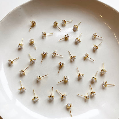 Oorsteker zirconia goud