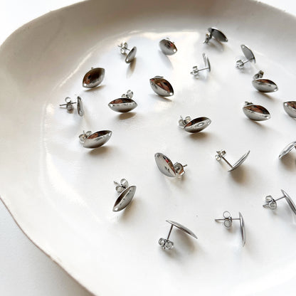 Oorsteker elips zilver