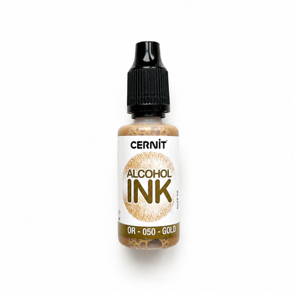 Flesje gouden alcohol inkt, Cernit