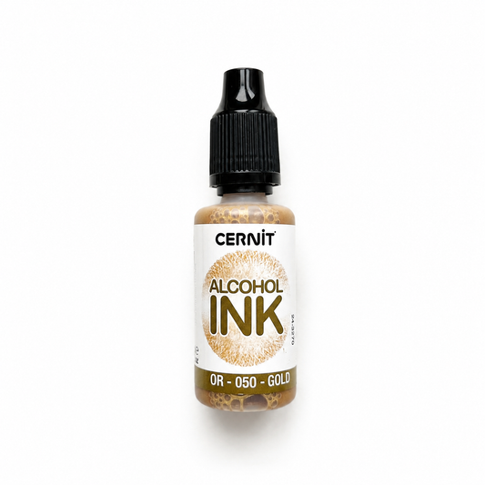 Flesje gouden alcohol inkt, Cernit