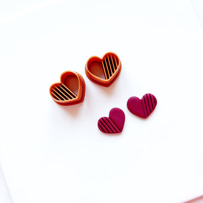 Hartje met streepjes cutter