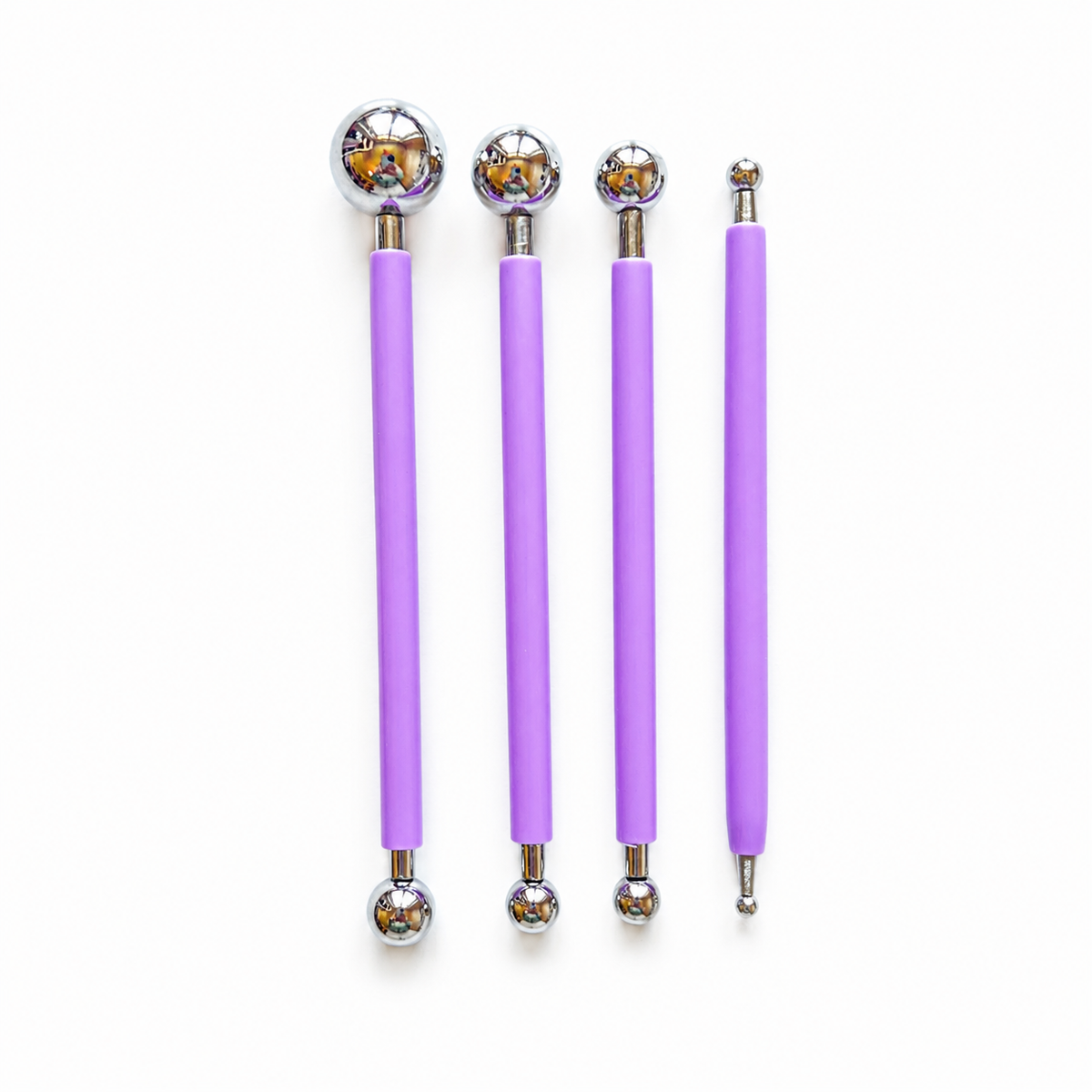 Set van 4 ball tools om bloemencreaties uit polymeerklei te maken