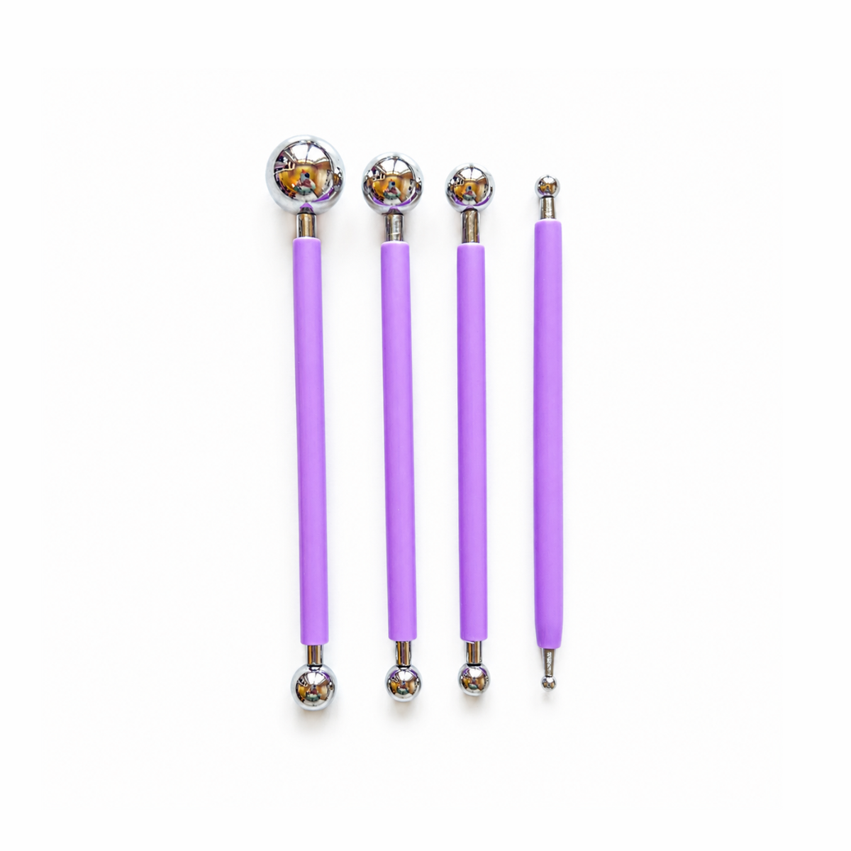 Set van 4 ball tools om bloemencreaties uit polymeerklei te maken