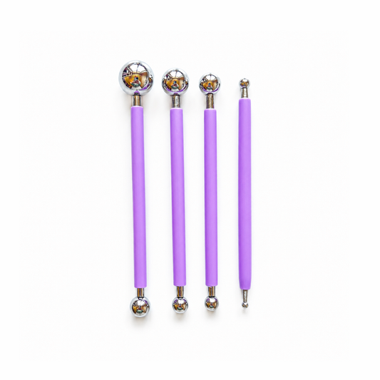 Set van 4 ball tools om bloemencreaties uit polymeerklei te maken