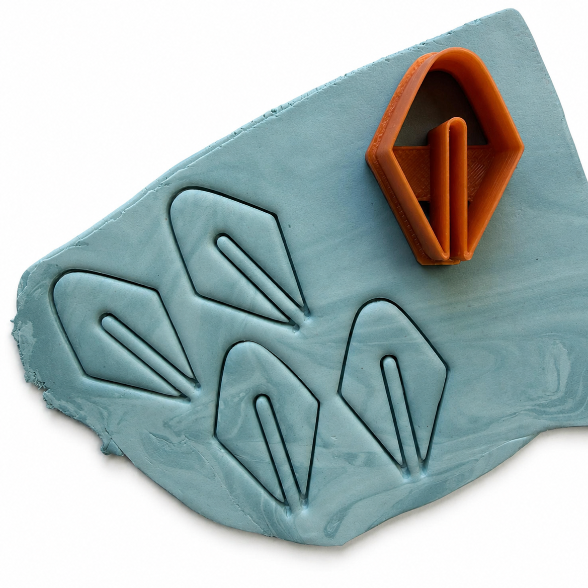 Benthe cutter in polymeerklei gedrukt