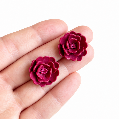 Polymeerklei oorbellen op hand gemaakt me de bloemvormers set 1