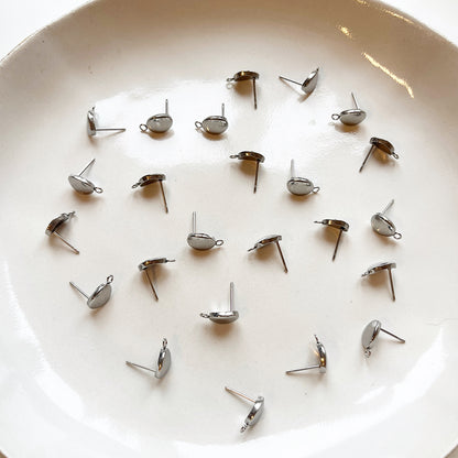 Oorsteker ovaal zilver