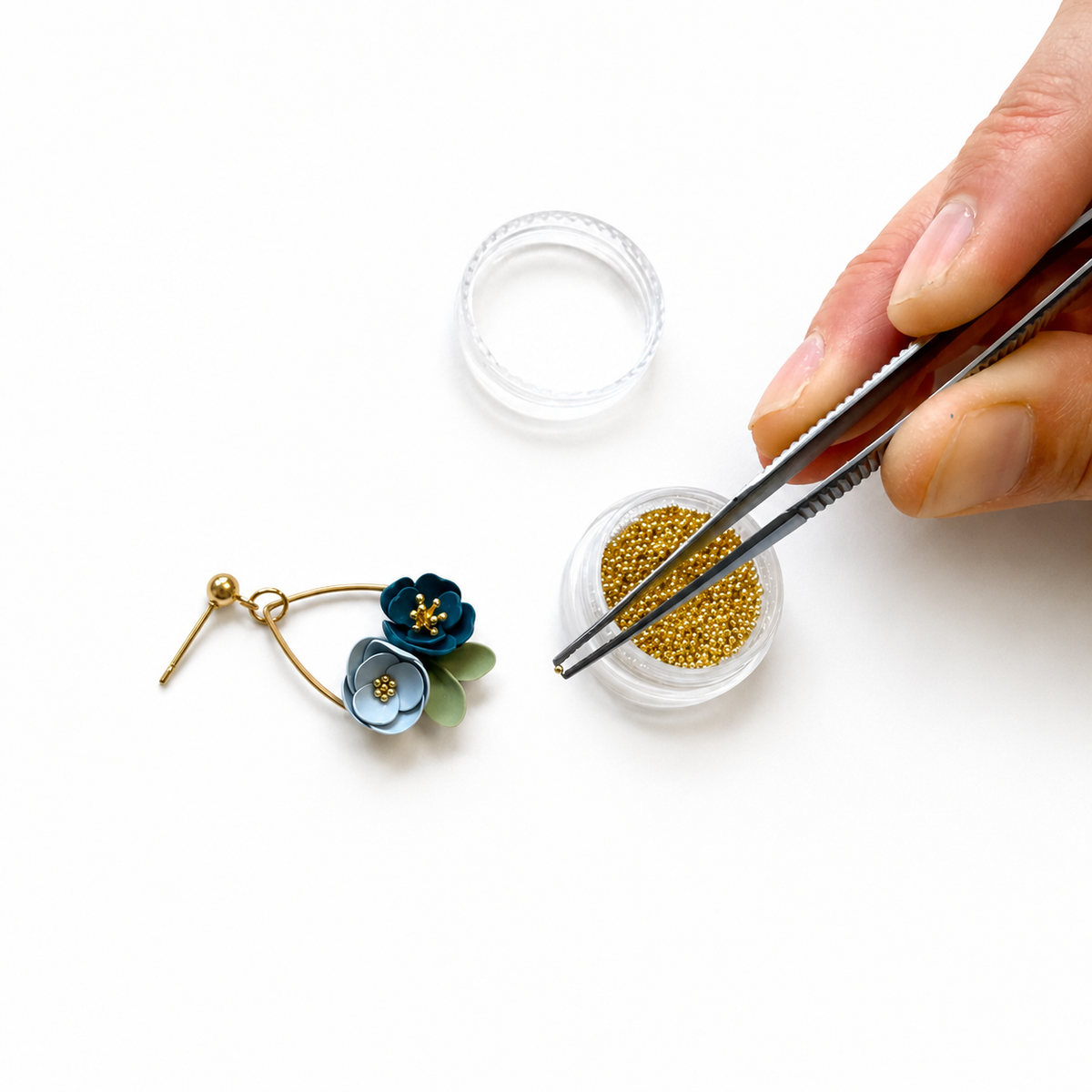 Bloemenoorbellen maken met caviar balls