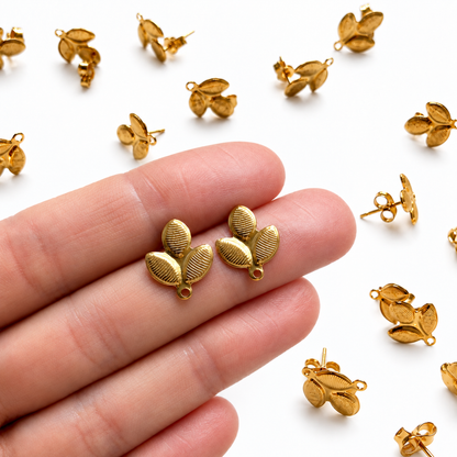 Ohrstecker Blatt Gold