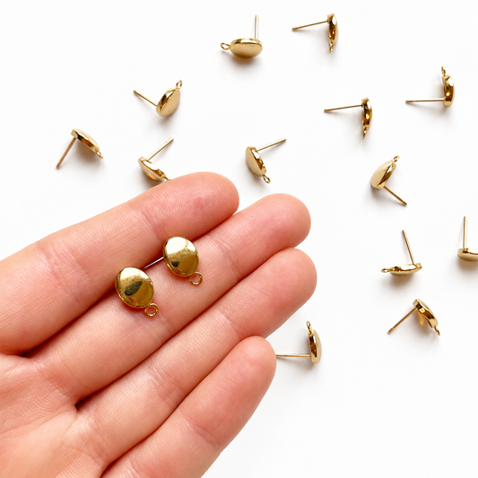 Ohrstecker oval Gold