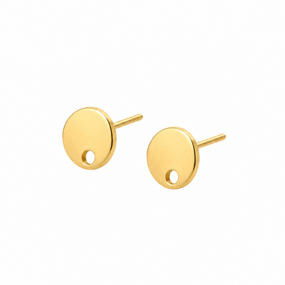 Oorsteker plaatje 8 mm goud