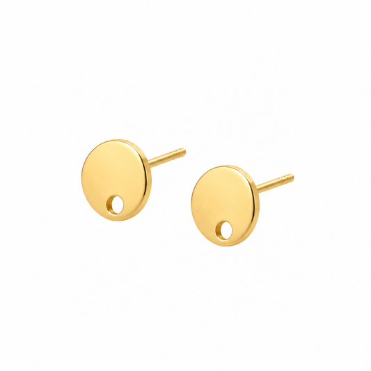 Oorsteker plaatje 8 mm goud