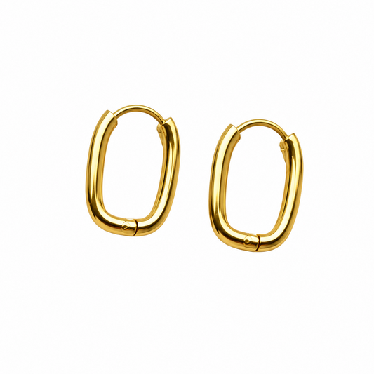 Huggie ovaal goud