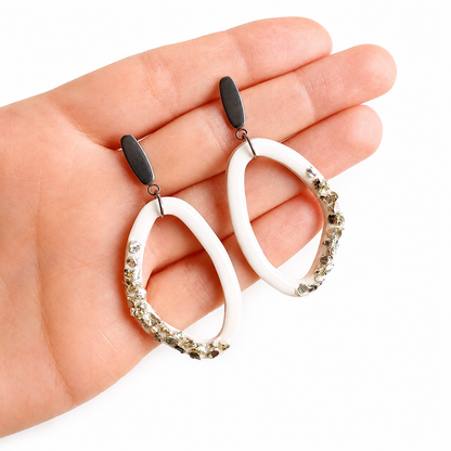 Ohrstecker lang oval Silber