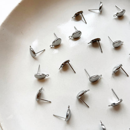 Oorsteker ovaal zilver