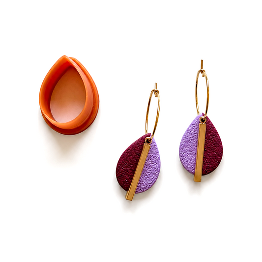 Druppel cutter, polymeerklei oorbellen met gouden hanger 
