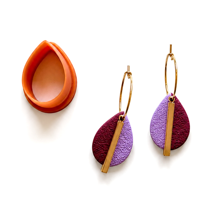 Druppel cutter, polymeerklei oorbellen met gouden hanger 
