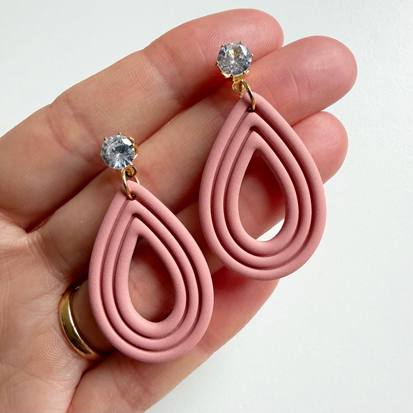 Oorsteker zirconia goud