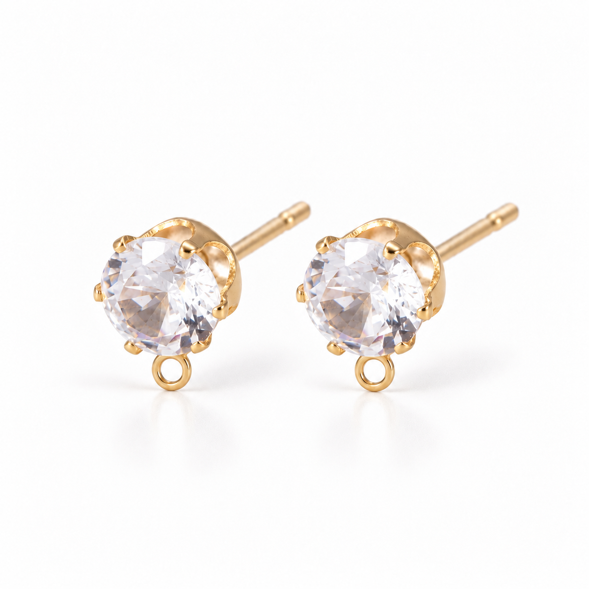 Oorsteker zirconia goud