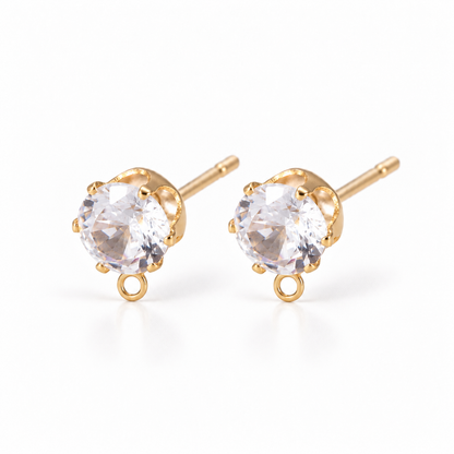 Oorsteker zirconia goud