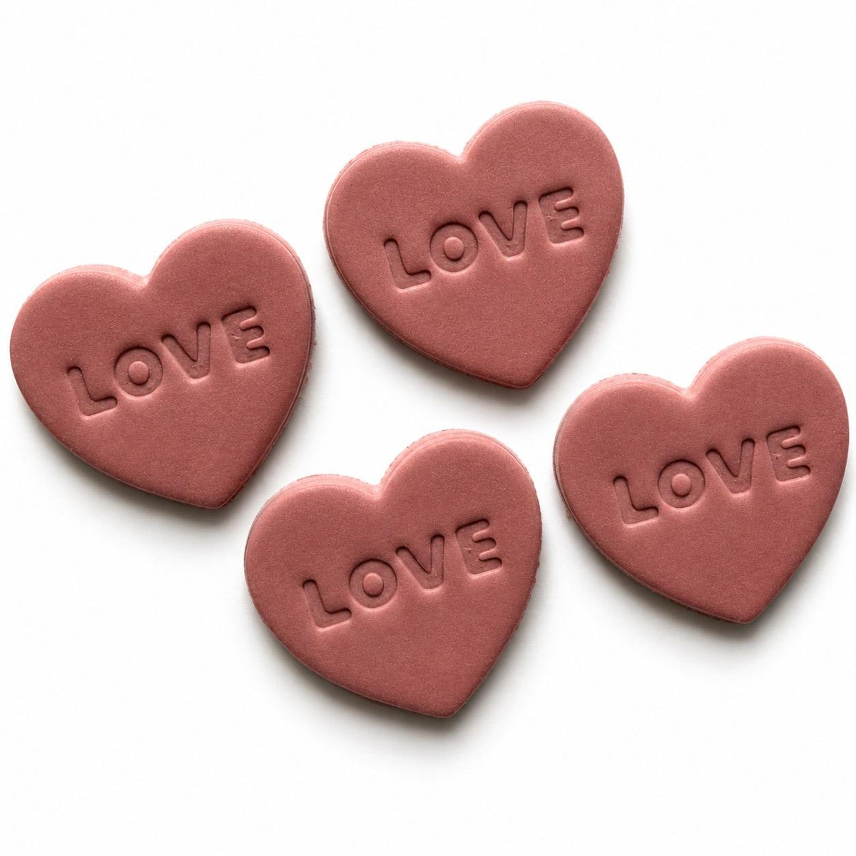Hartje love cutter in polymeerklei gedrukt