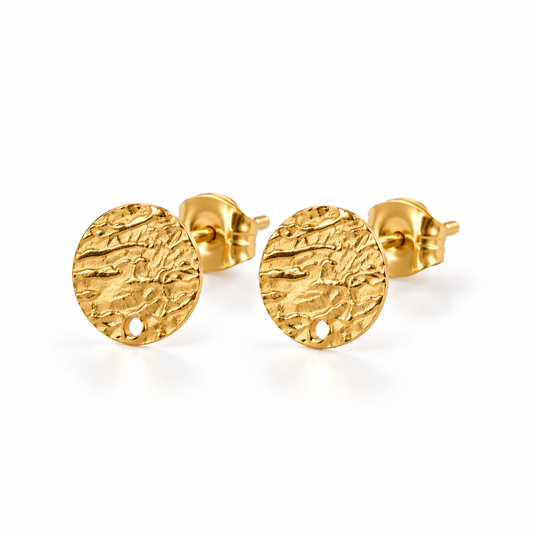 Oorsteker cirkel reliëf goud