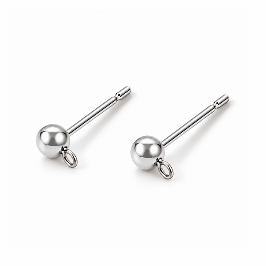 Oorsteker met bolletje zilver