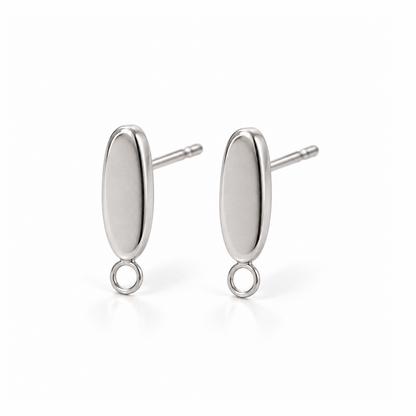 Ohrstecker lang oval Silber