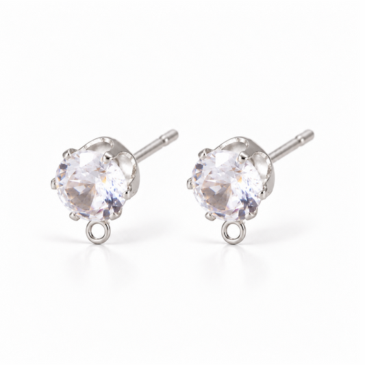 Oorsteker zirconia zilver