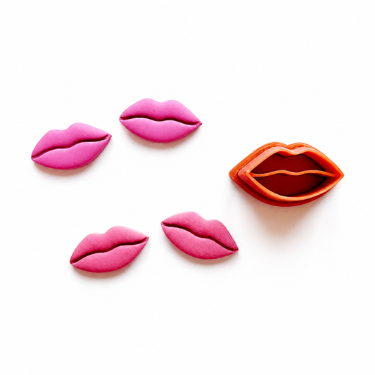 roze polymeerklei lippen oorbellen