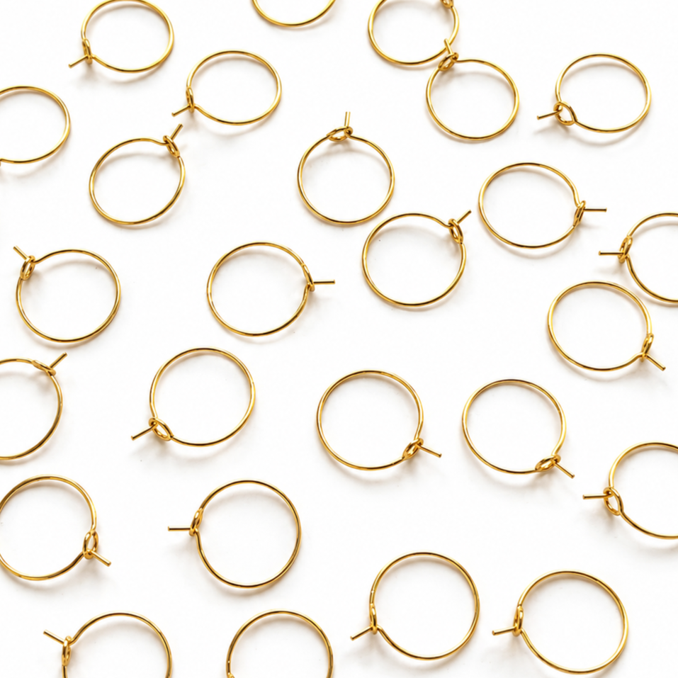 Oorring 15 mm goud