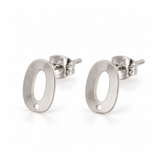 Oorstekers holle ovaal zilver