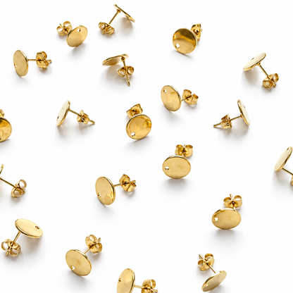 Oorsteker plaatje 10 mm goud