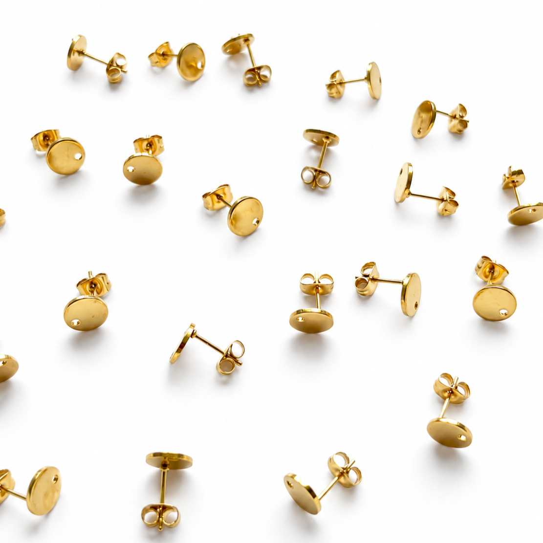 Oorsteker plaatje 8 mm goud