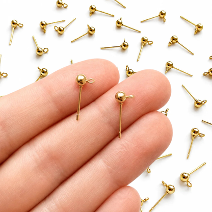 Boucle d'oreille à bille en or