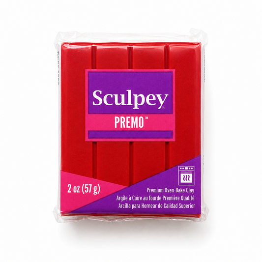 Pakje Sculpey Premo polymeerklei in de kleur Cadmium Red Hue (fel rood), 57 gram
