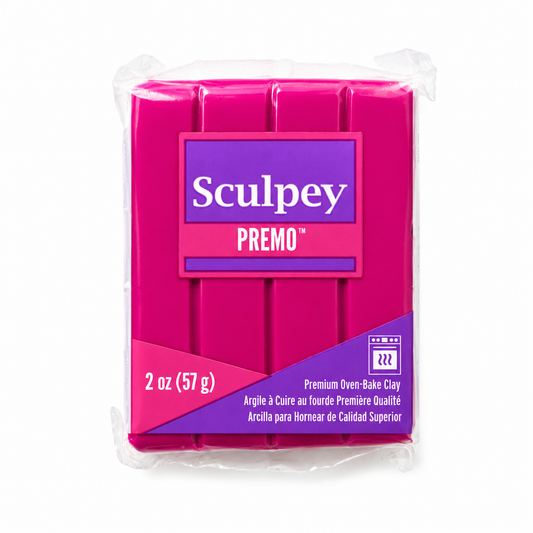 Pakje Sculpey Premo polymeerklei in de kleur Fuchsia (felroze), 57 gram