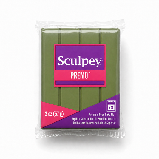 Pakje Sculpey Premo polymeerklei in de kleur Spanish Olive (olijfgroen), 57 gram