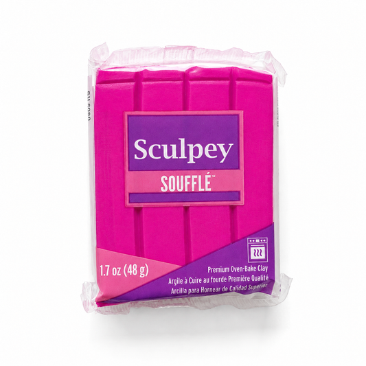 Pakje Sculpey Soufflé polymeerklei in de kleur Magenta (roze), 48 gram