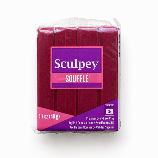 Pakje Sculpey Soufflé polymeerklei in de kleur Cabernet (bordeaux), 48 gram