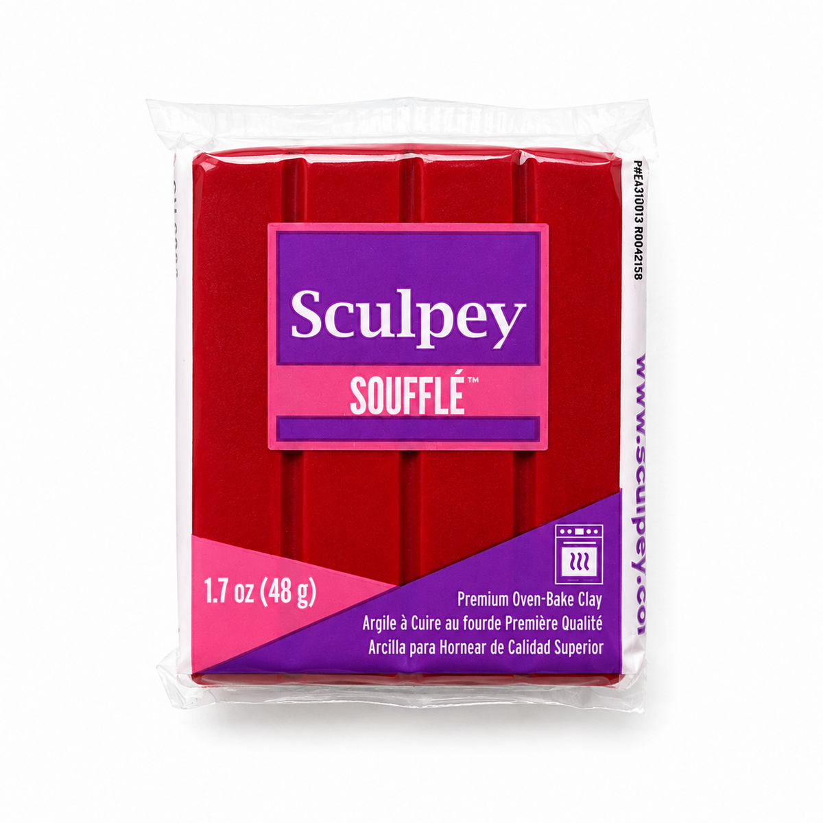 Pakje Sculpey Soufflé polymeerklei in de kleur Cherry Pie (rood), 48 gram
