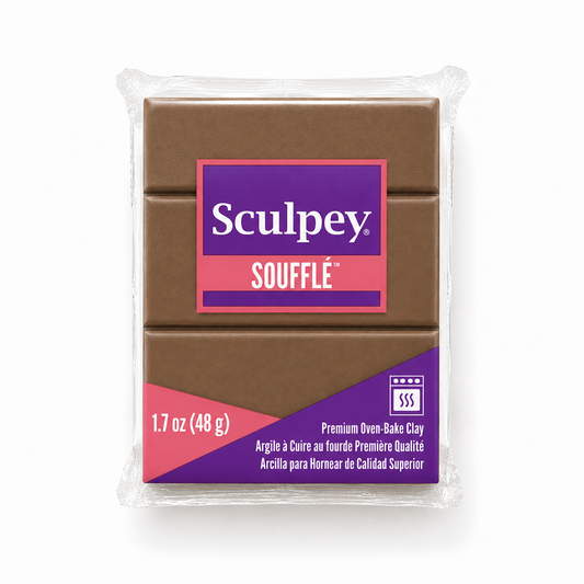 Pakje Sculpey Soufflé polymeerklei in de kleur Cowboy (bruin), 48 gram