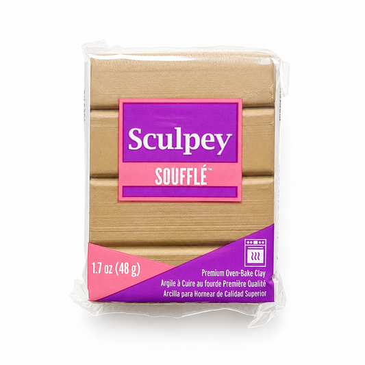 Pakje Sculpey Soufflé polymeerklei in de kleur Latte (licht bruin), 48 gram