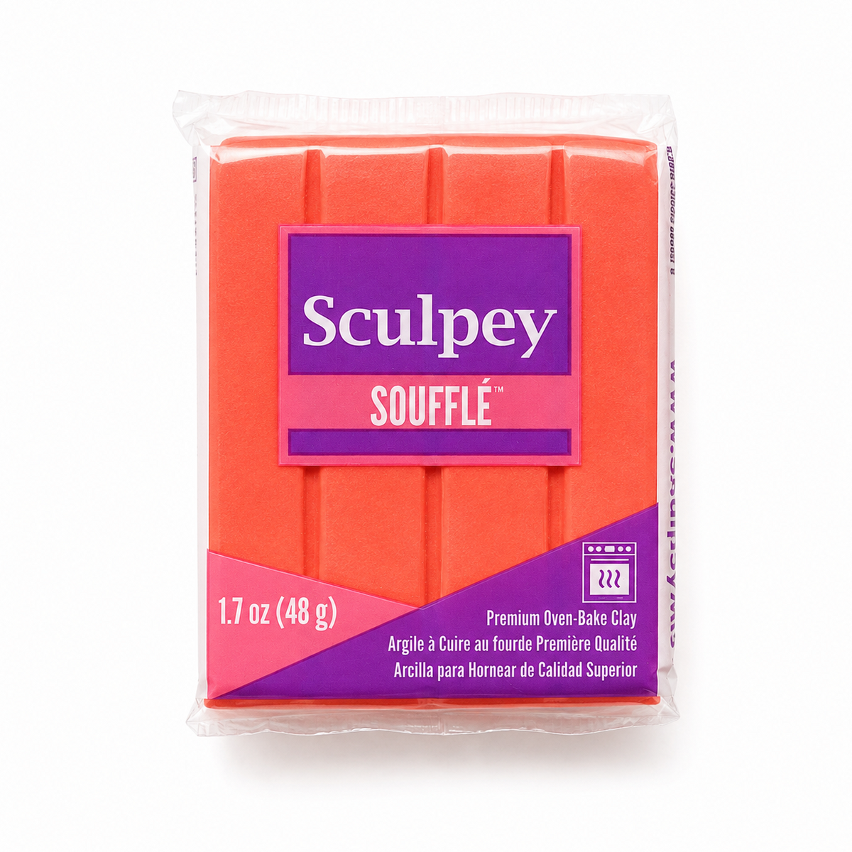 Pakje Sculpey Soufflé polymeerklei in de kleur Mandarin (oranje), 48 gram